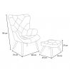 Modern Patchwork Design Armchair with Footstool - Patchy Plus Sale