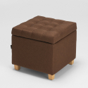 Storage pouf footstool with cushions covered in quilted fabric Coffree 