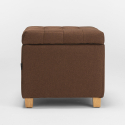 Storage pouf footstool with cushions covered in quilted fabric Coffree 