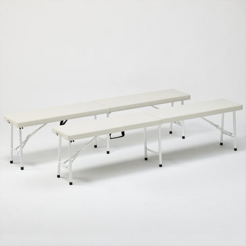 2 Plastic bench set for garden and camping 183x30 Mont Blanc Promotion