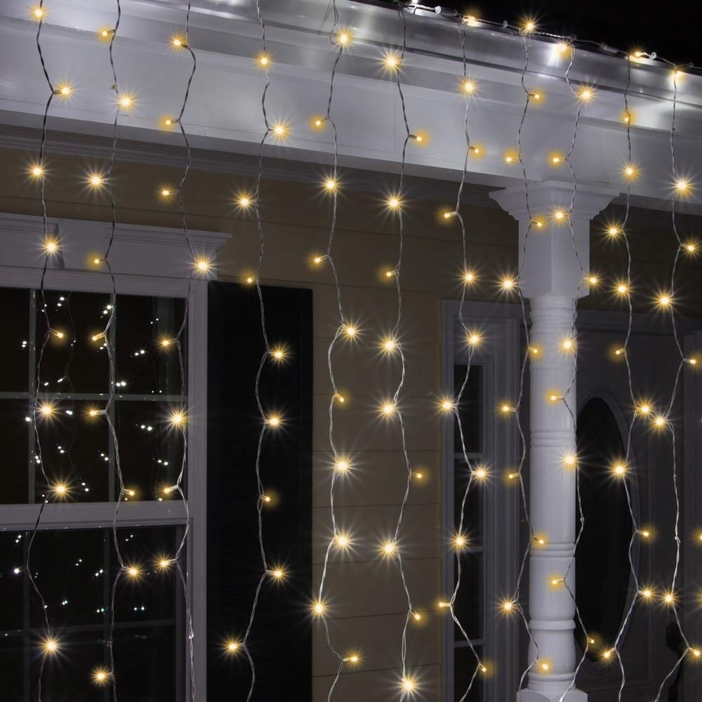 Solar Powered Window Curtain String Lights LED
