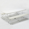 Rectangular table 200x90 and 2 folding camping and garden benches set Sanford Promotion