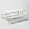 Folding plastic camping table and bench set garden parties 180x74 Baker Promotion