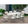 Rectangular table 200x90 and 8 folding camping and garden chairs set Davos On Sale