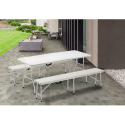 Folding plastic camping table and bench set garden parties 180x74 Baker On Sale