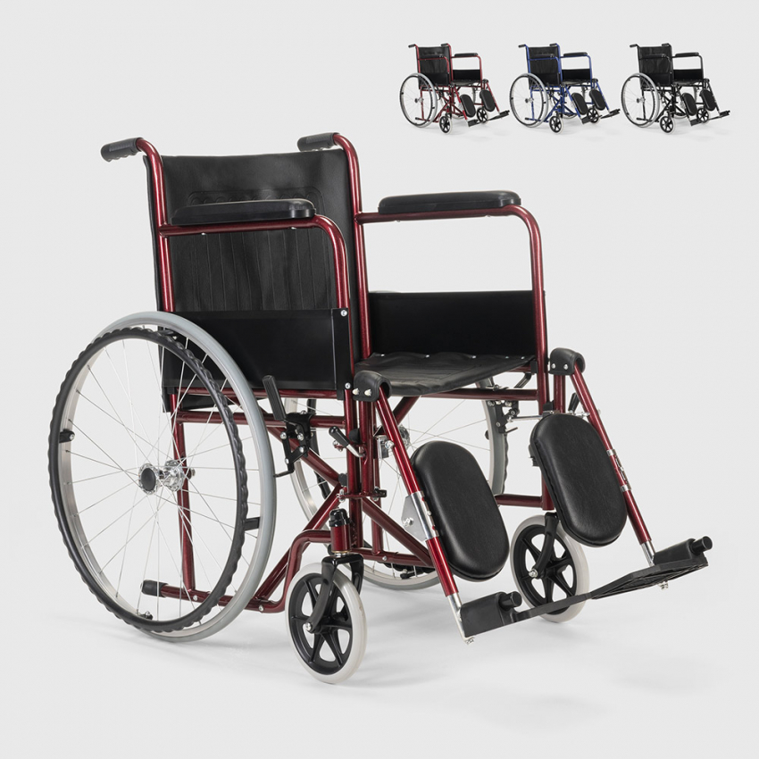 Wheel chair folding wheelchair with leg support for disabled and elderly Peony Offers