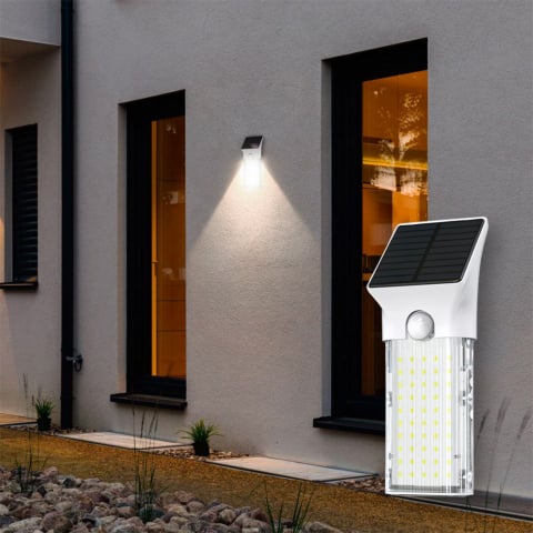 Solar Powered Wall Lamp Led Light With Motion Sensore and uv Sanitizer Security Promotion