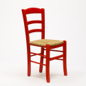 Vintage Wooden Dining Chair with Straw Seat for Kitchen Dining Room Paesana 