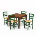 Rusty Dining Set with 4 Chairs and Table for Kitchen Pub Restaurant 80x80 Model