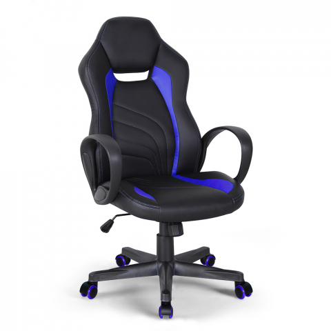 Ergonomic office eco-leather armchair with sport racing design Buriram Sky Promotion