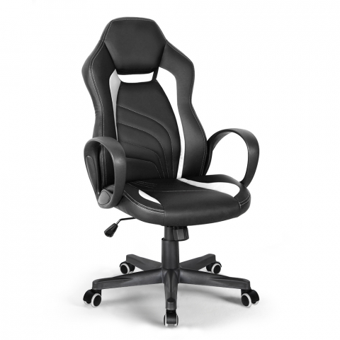 Ergonomic office eco-leather armchair with sport racing design Buriram Promotion