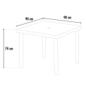 Square poly rattan garden bar table 90x90 Grand Soleil Boheme Cost