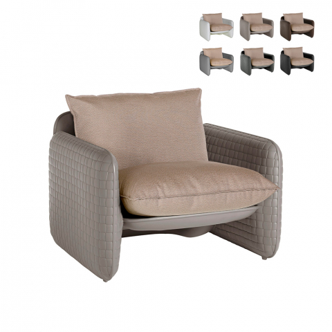 Modern design lounge armchair leather texture indoor and outdoor SLIDE Mara Promotion