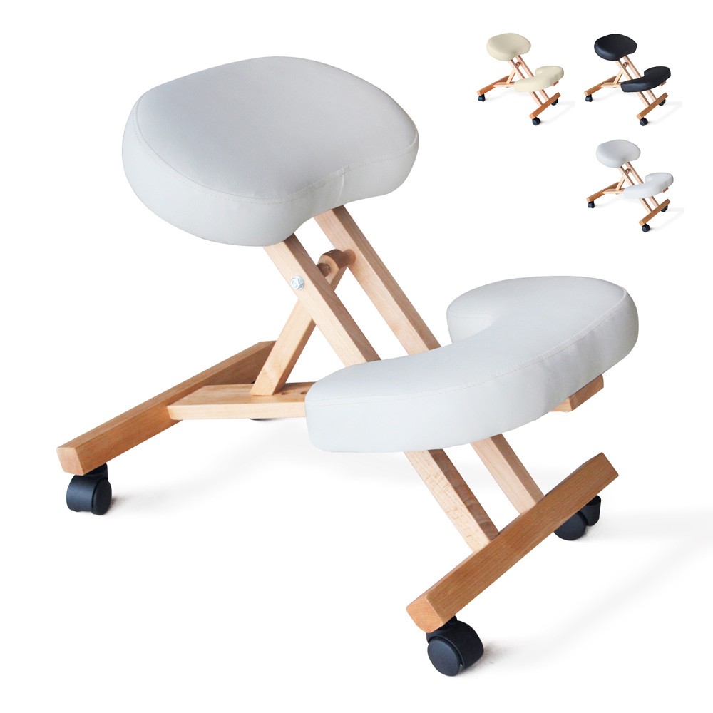 Wooden orthopaedic Swedish office stool ergonomic back chair Balancewood