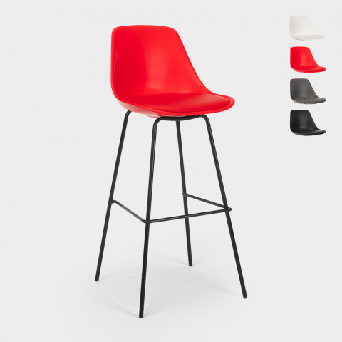 High metal stool for kitchen bar with modern design cushion Willis Promotion