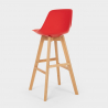 High stool with Scandinavian design cushion for bar and kitchen Willis Wood 