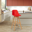 High stool with Scandinavian design cushion for bar and kitchen Willis Wood Bulk Discounts