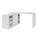 Writing desk with side extension 150x120cm drawers and sliding door design Pegaso Offers