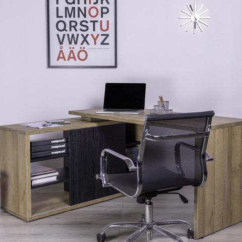 Angular desk 150x120cm modern design wood study office Alameda