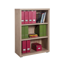 Low vertical wooden bookcase 3 rooms modern design Betty Offers