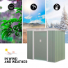 Green galvanized steel house resistant sliding doors garden box Alps NATURE 201x121x176cm On Sale