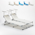 Set of 2 California Adjustable Outdoor Sun Loungers With Sunshade Promotion