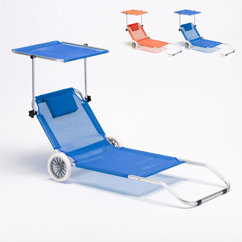 Portable Deck Chair with Head Shade Folding Lounger Banana Offers