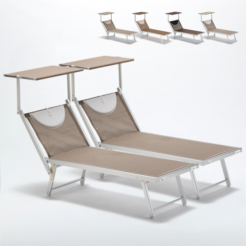2 Santorini Limited Edition aluminium beach sun loungers Promotion