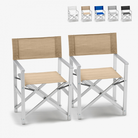 Set of 2 Lusso Outdoor Folding Director's Chairs Promotion