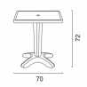 Grand Soleil Zavor square polypropylene coffee table outdoor bar 70x70 Measures