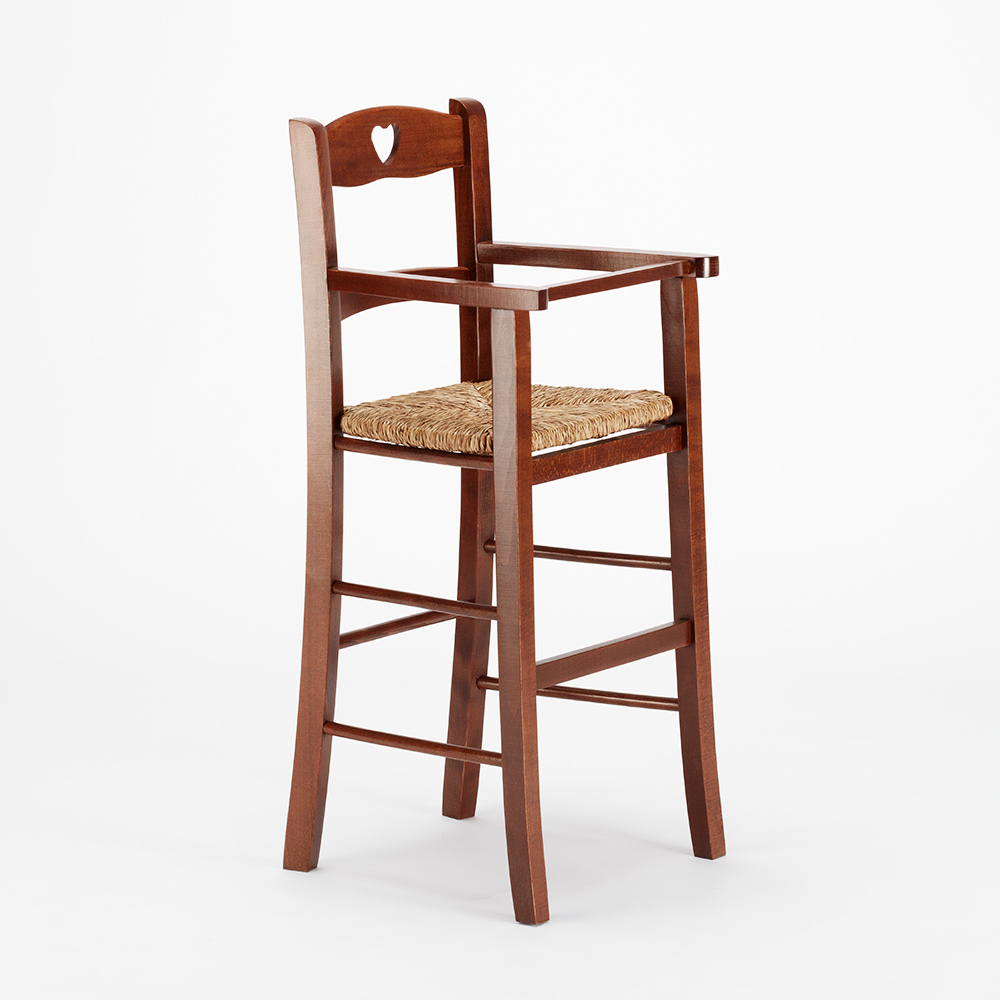 Traditional High Chair With Straw Seat For Children Love