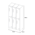Lockers with 6 compartments 90x45 H180 with locks Etna Discounts