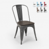 Lix industrial steel wood chairs for kitchen and bar steel wood Promotion