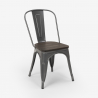 Lix industrial steel wood chairs for kitchen and bar steel wood 