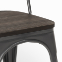 Lix industrial steel wood chairs for kitchen and bar steel wood 