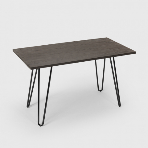 industrial dining table 120x60 design Lix metal wood rectangularprandium Promotion