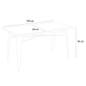 industrial dining table 120x60 design Lix metal wood rectangular caupona Discounts