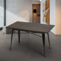 industrial dining table 120x60 design Lix metal wood rectangular caupona Offers