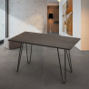 industrial dining table 120x60 design Lix metal wood rectangularprandium Offers