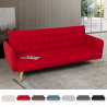 3 seater reclining sofa bed with Nordic design fabric Malibu Measures