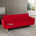 3 seater reclining sofa bed with Nordic design fabric Malibu Price