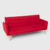 3 seater reclining sofa bed with Nordic design fabric Malibu Buy