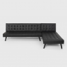 3 seater clic clac corner sofa bed in modular reclining leatherette Natal Evo On Sale