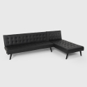3 seater clic clac corner sofa bed in modular reclining leatherette Natal Evo Offers