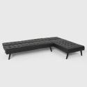 3 seater clic clac corner sofa bed in modular reclining leatherette Natal Evo Sale