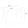 rectangular table set 120 x 60 with 4 chairs in industrial Lix style steel and wood roger 