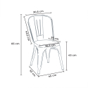 rectangular table set 120 x 60 with 4 chairs in steel and wood industrial style ralph 