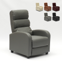 Reclining relax armchair with imitation leather footrest Alice Choice Of