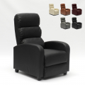 Reclining relax armchair with imitation leather footrest Alice Promotion