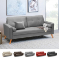 Modern Scandinavian-Style Sofa in Fabric, 3-Seater for Living Room and Kitchen, Aquamarine Promotion